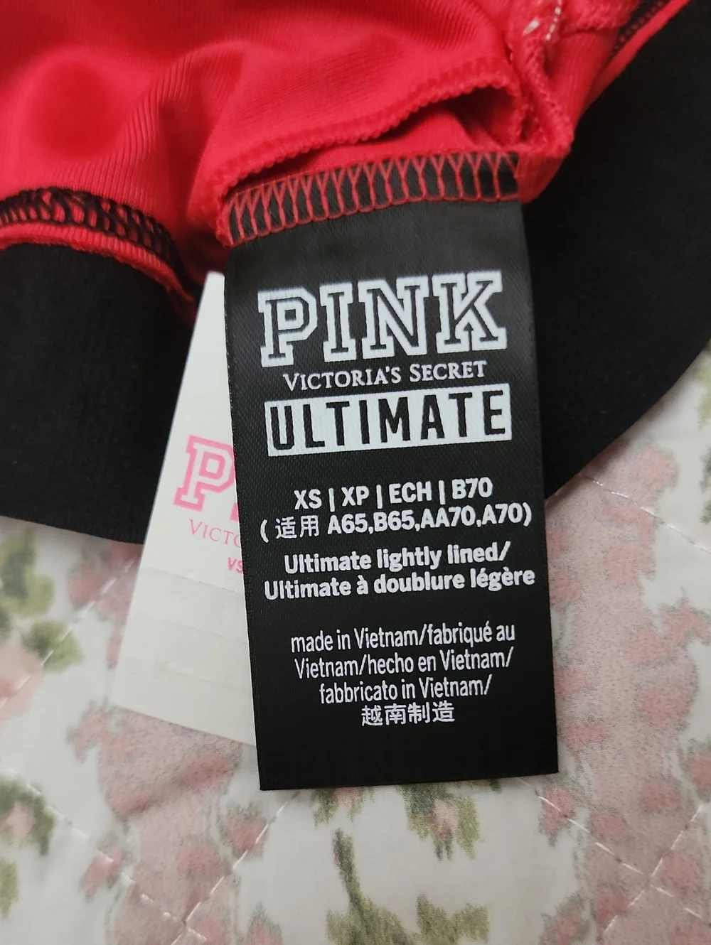 NWT PINK Ultimate Victoria's Secret Red Gym To Swim Sports Bra XS XP